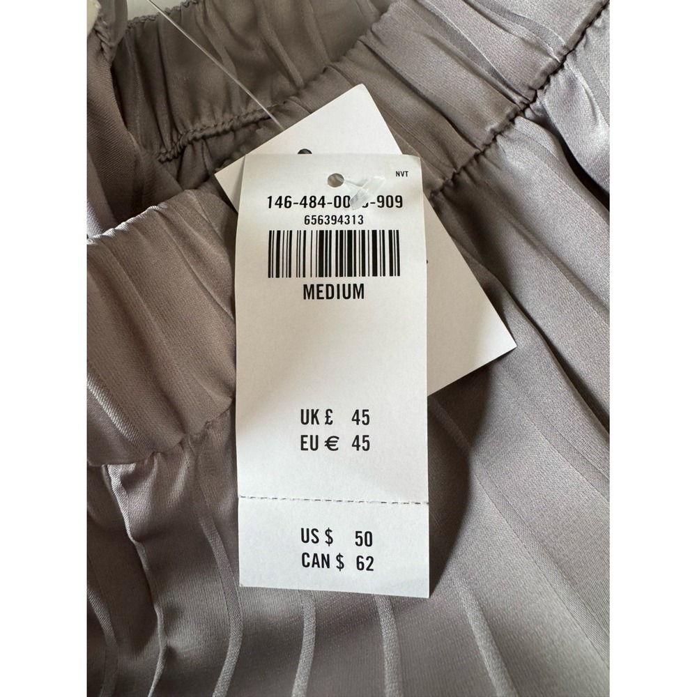 Abercrombie & Fitch Womens Satin Wide Leg Pants Medium Lux Lounge Pockets New - Picture 5 of 6